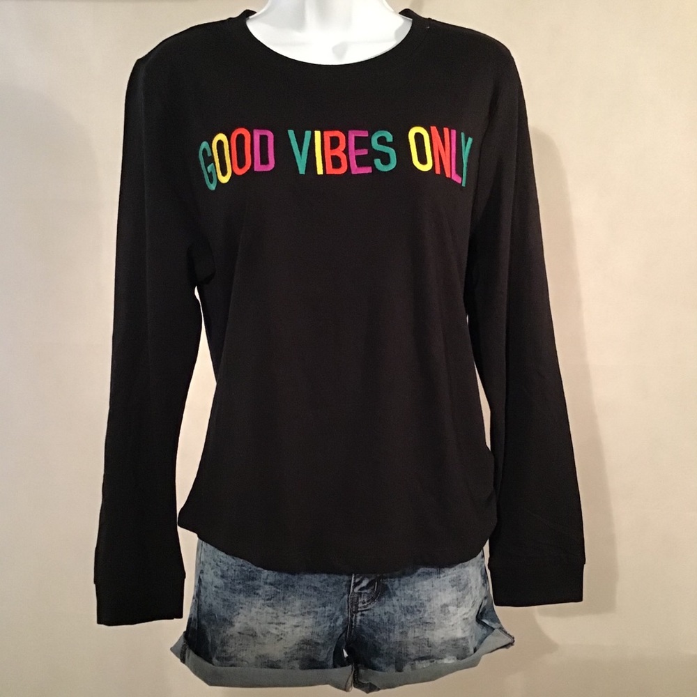 Electric Pink Good Vibes Only Top